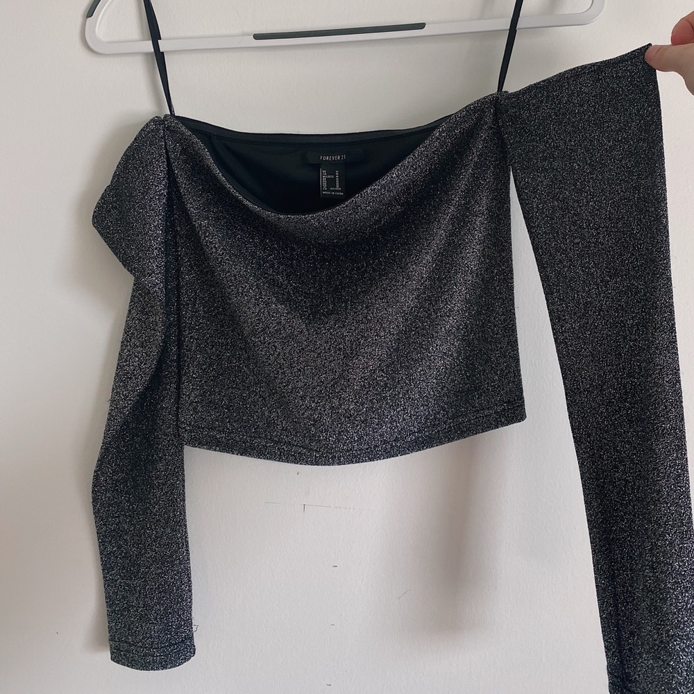 Off Shoulder Sparkly Top